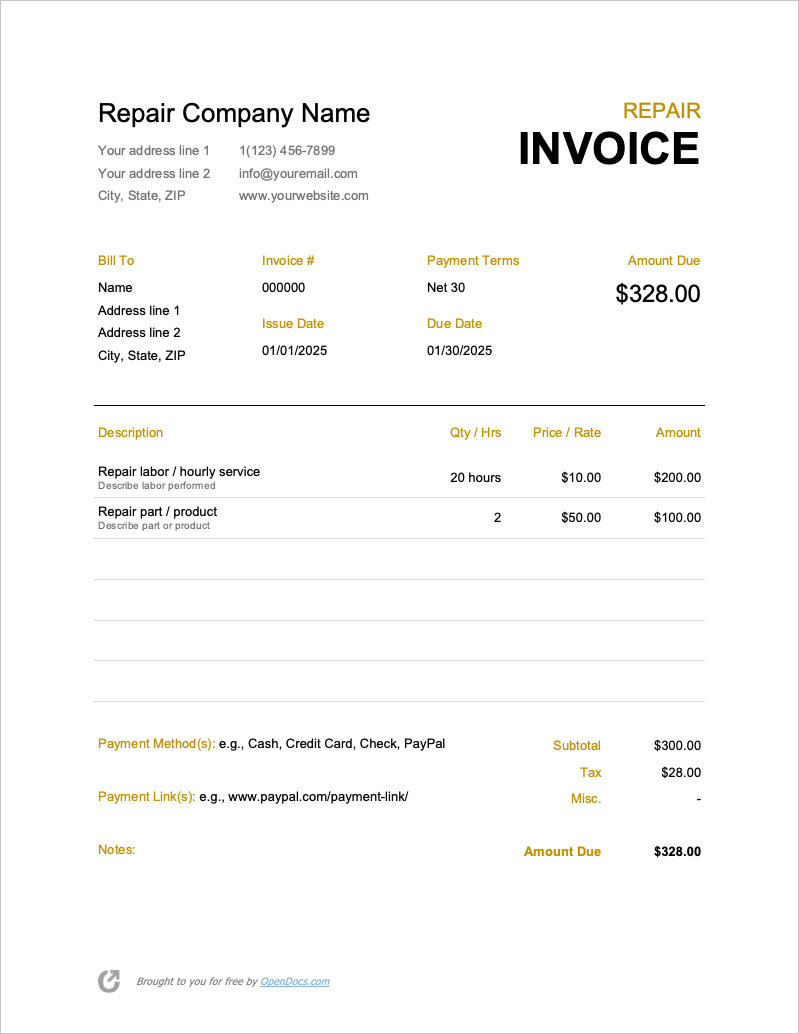 Repair Cost Estimate